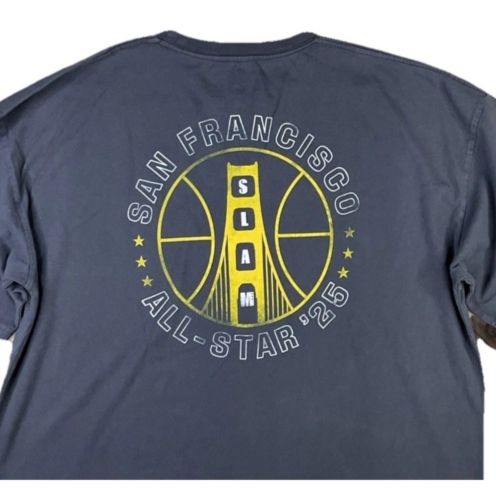 Slam T-Shirt Men Sz XL All-Star'25 Graphic Tee Crewneck Gray Short Sleeve